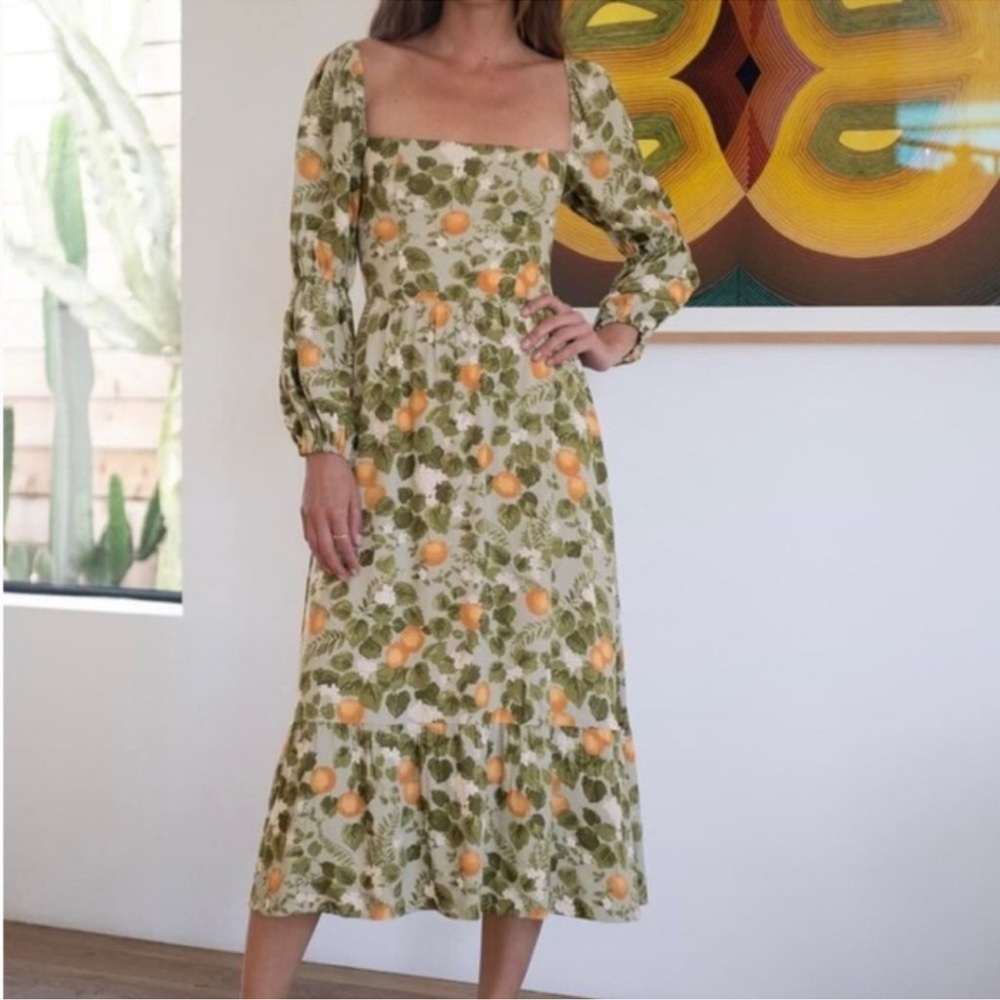 Reformation Mica Dress Orange Grove